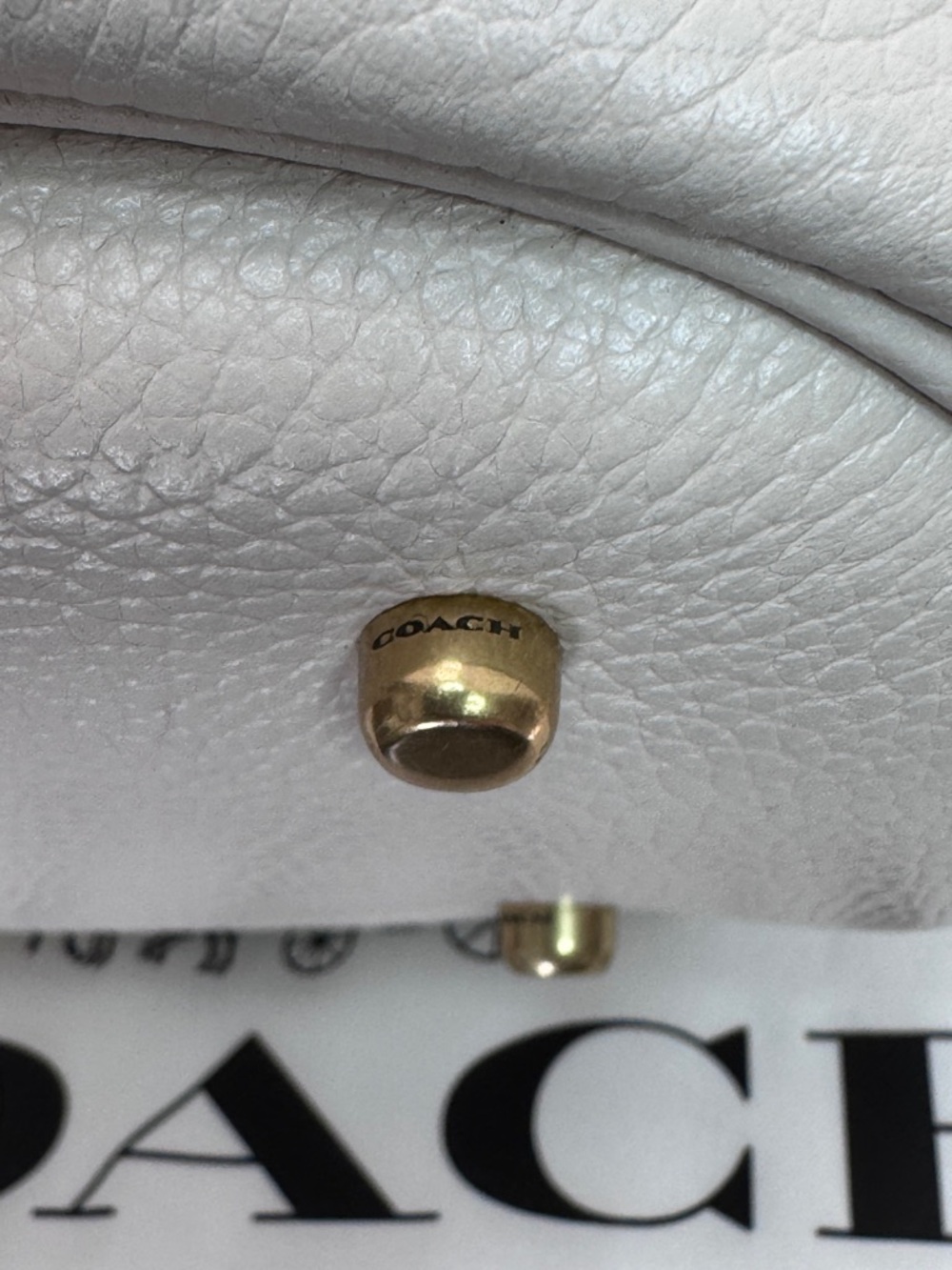Coach Lora Bucket Bag With Whipstitch Detail Ivory Leather + Tea Rose Charm - Picture 11 of 16